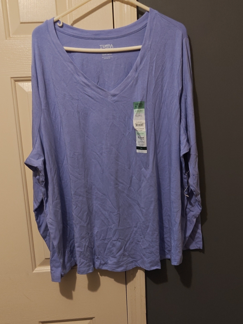 Women's Lavender V-Neck Long Sleeve Top